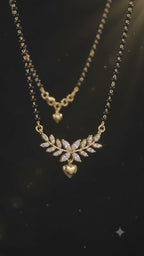 Zoraya Elegant Crystal Leaf Heart Mangalsutra