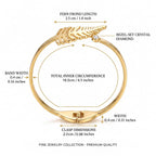 Zoraya Golden Leaf Crystal Cuff Bracelet