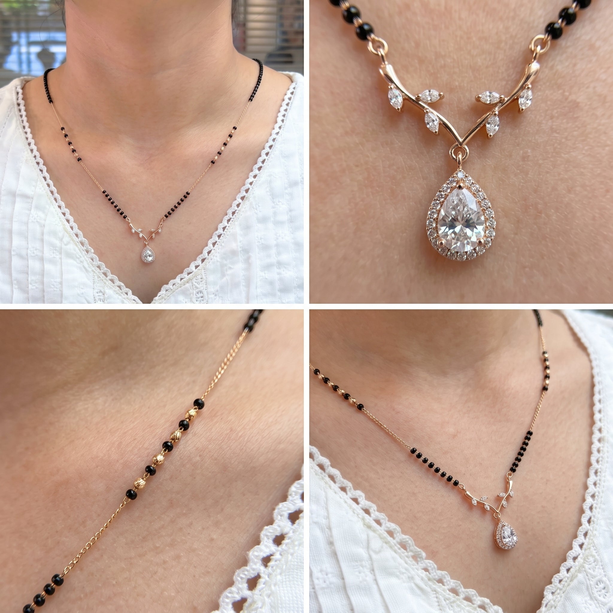Elegant Crystal Drop Mangalsutra Necklace