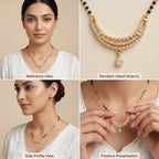 Zoraya Diamond Studded Black Bead Mangalsutra
