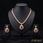 Zoraya Ruby Teardrop Necklace Set