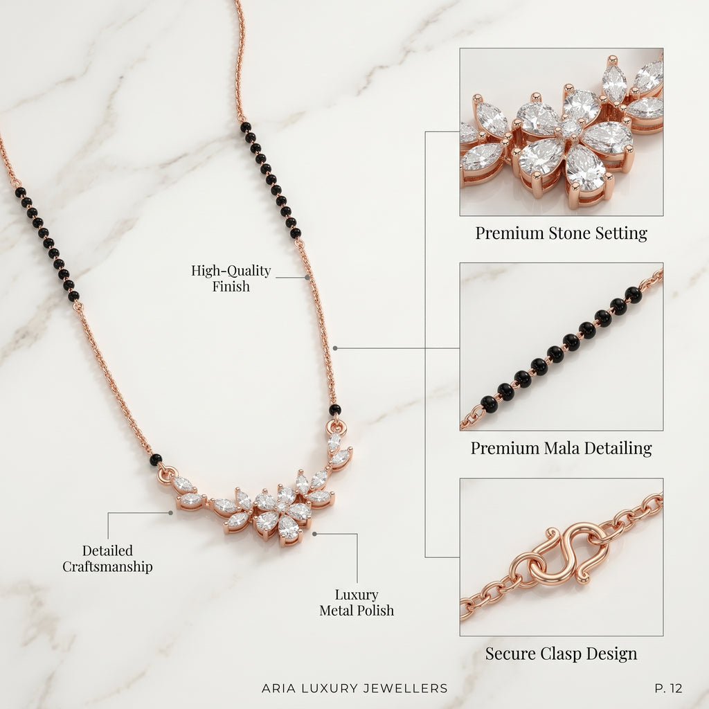 Elegant Floral Gold Mangalsutra