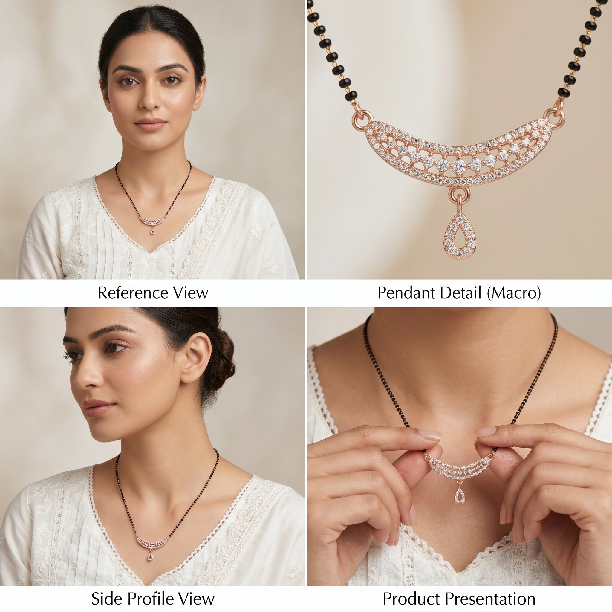 Crescent Rose Gold Mangalsutra
