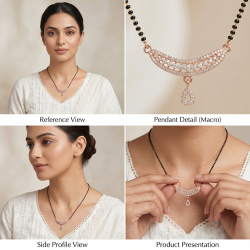 Crescent Rose Gold Mangalsutra