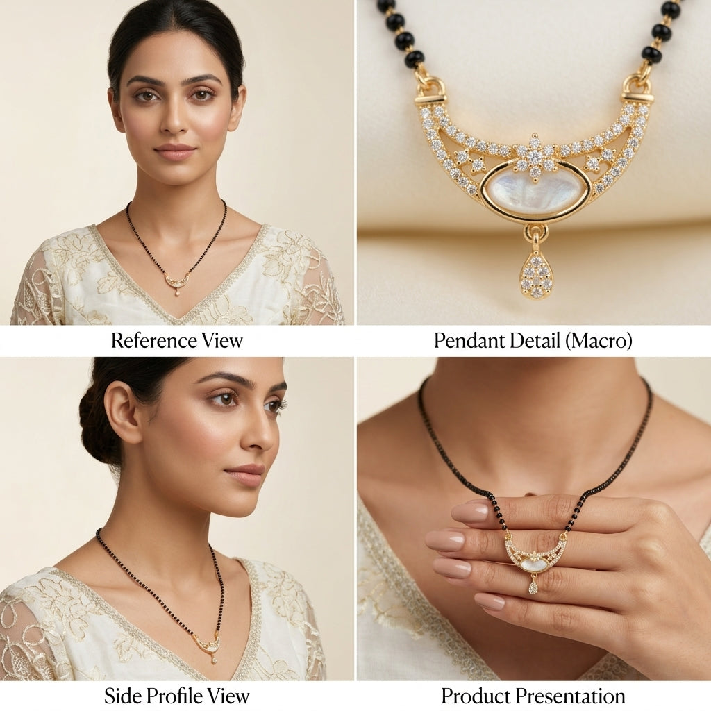Opalescent Crescent Mangalsutra