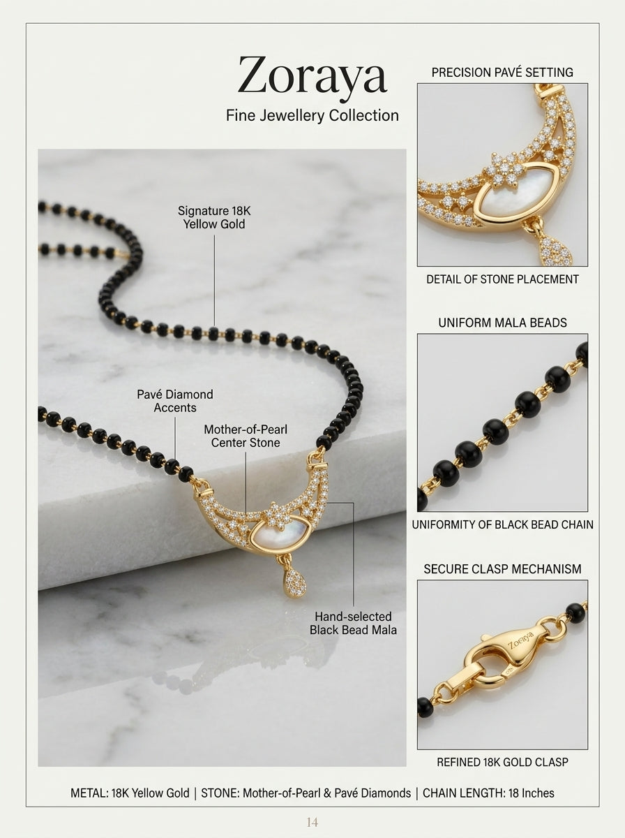 Opalescent Crescent Mangalsutra