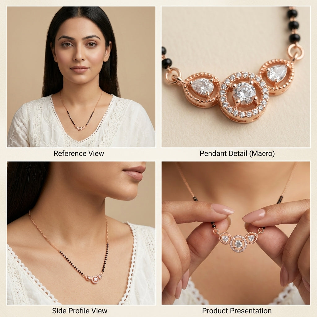 Triple Halo Mangalsutra