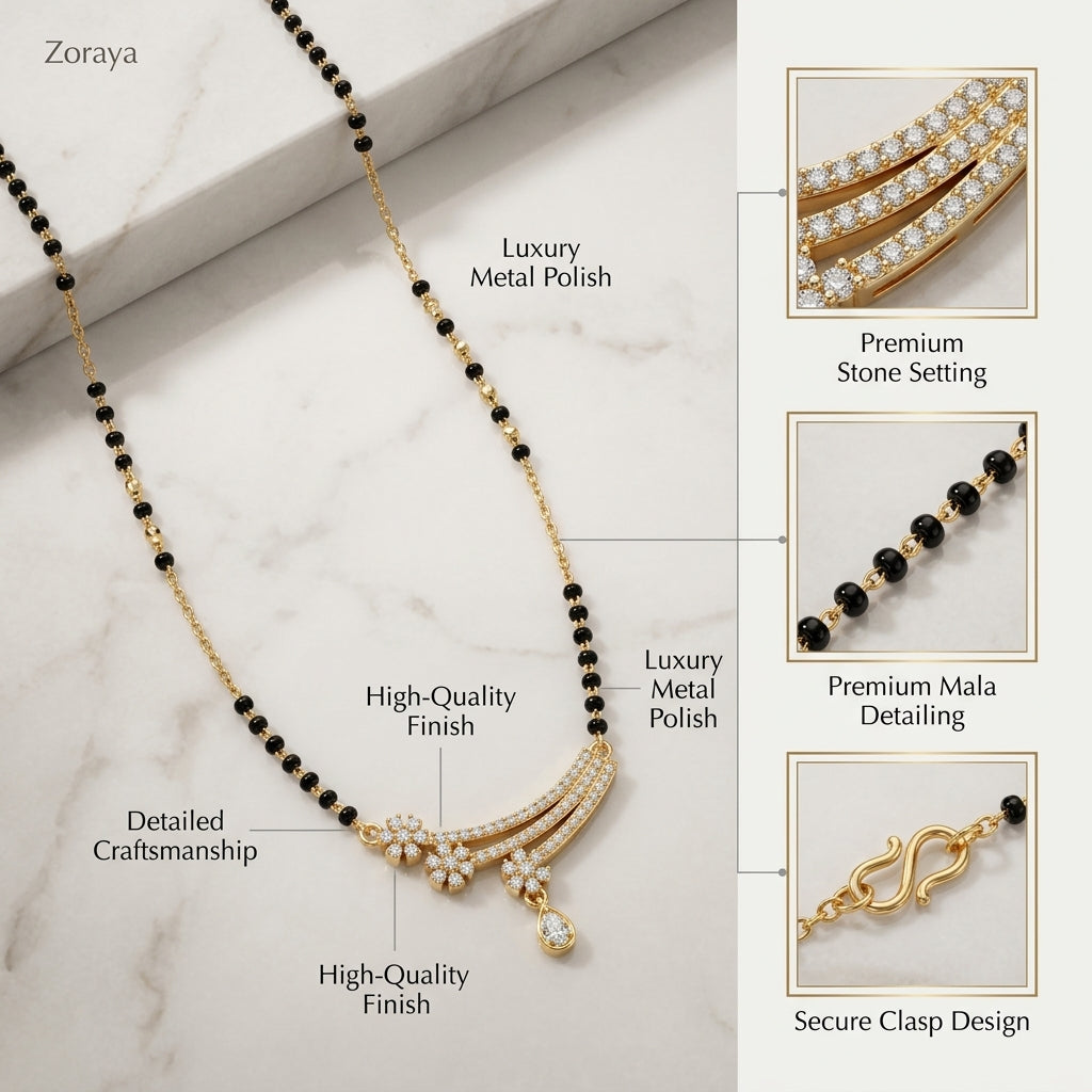 Gold Crystal Mangalsutra