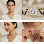 Square Solitaire Mangalsutra