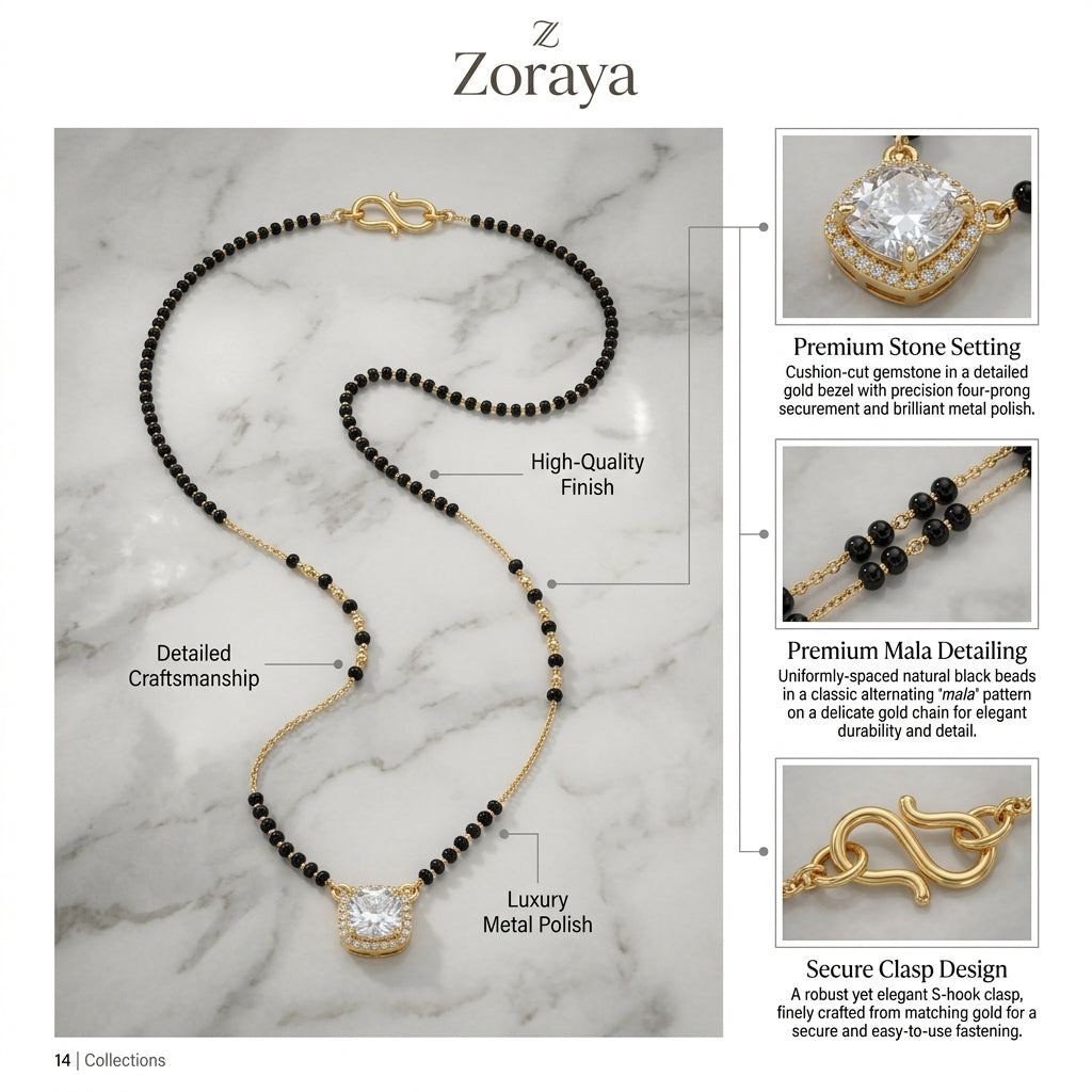 Square Solitaire Mangalsutra