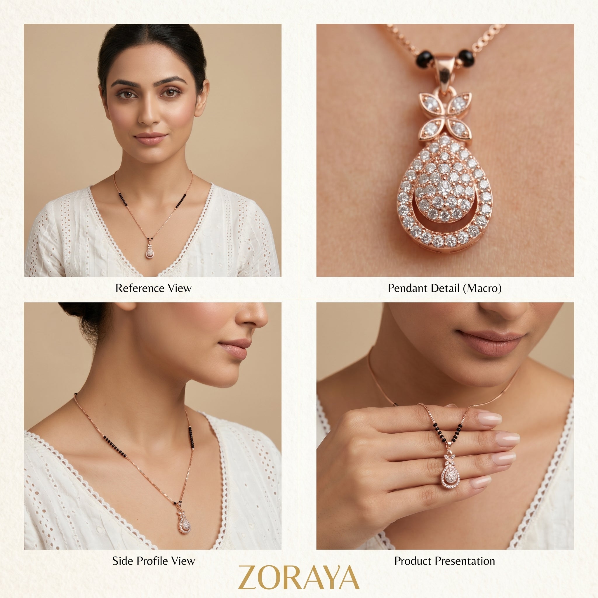 Zoraya Floral Mangalsutra Pendant