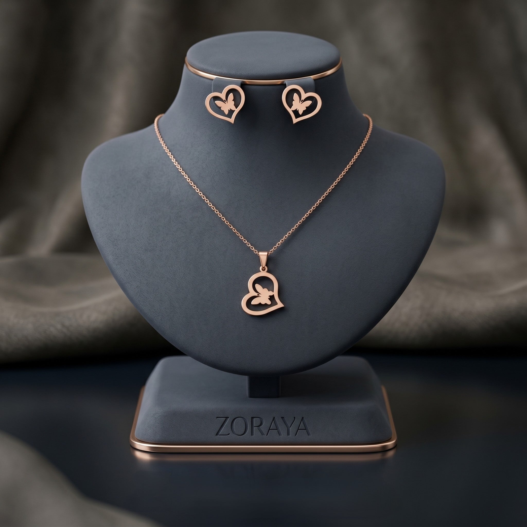 Zoraya Golden Heart Butterfly Set