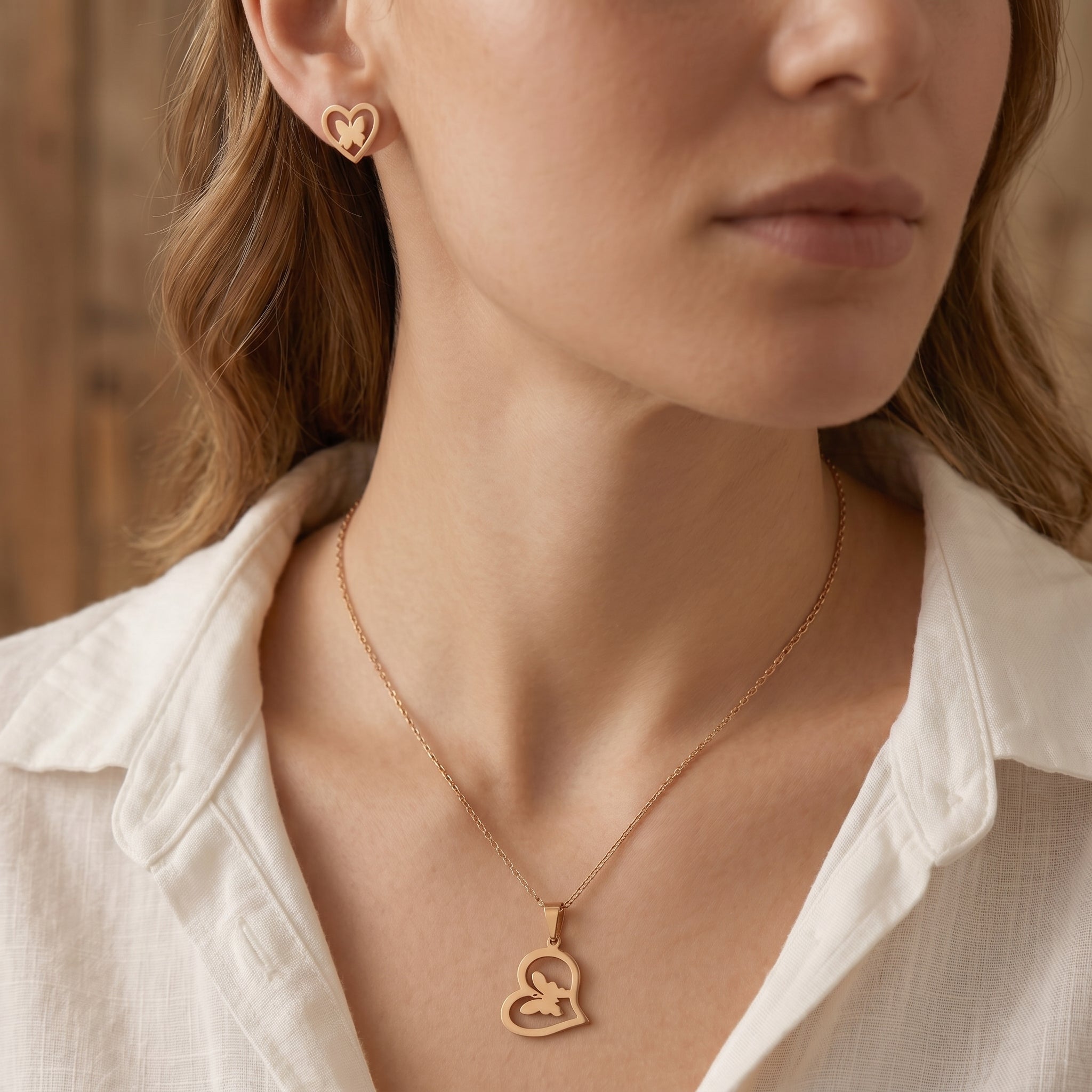 Zoraya Golden Heart Butterfly Set