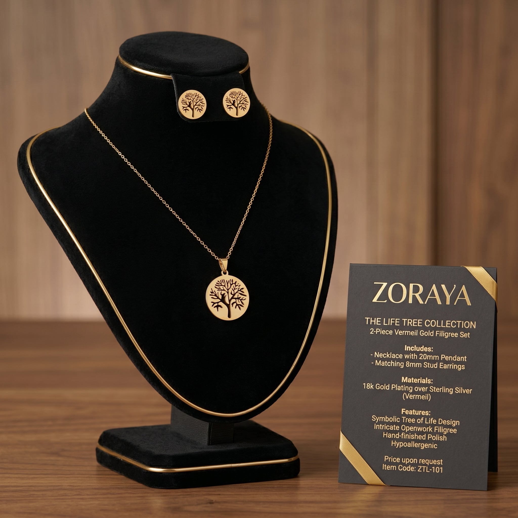 Zoraya Golden Tree Charm Set