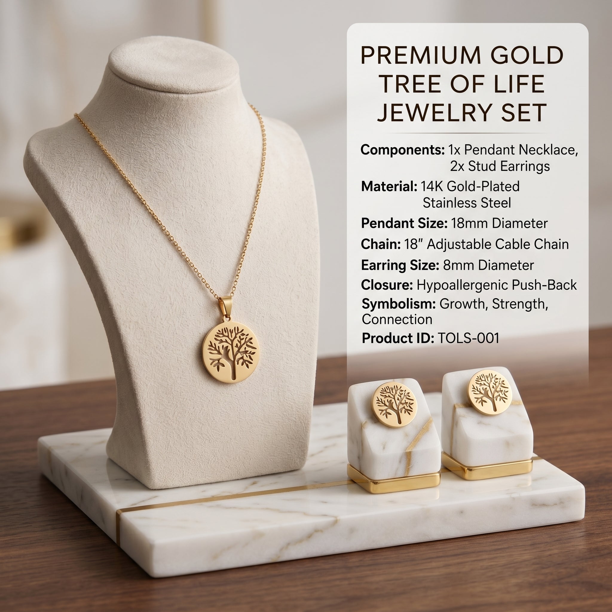 Zoraya Golden Tree Charm Set