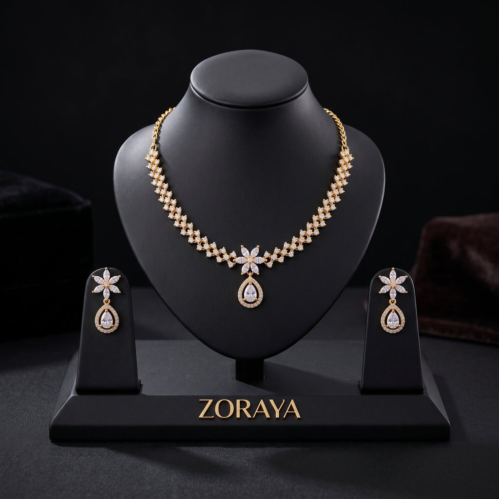 Zoraya Luxury Teardrop Necklace Set