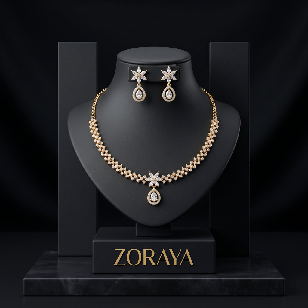 Zoraya Luxury Teardrop Necklace Set