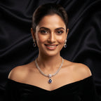 Zoraya Sparkling Diamond Look Necklace