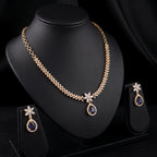 Zoraya Sparkling Diamond Look Necklace