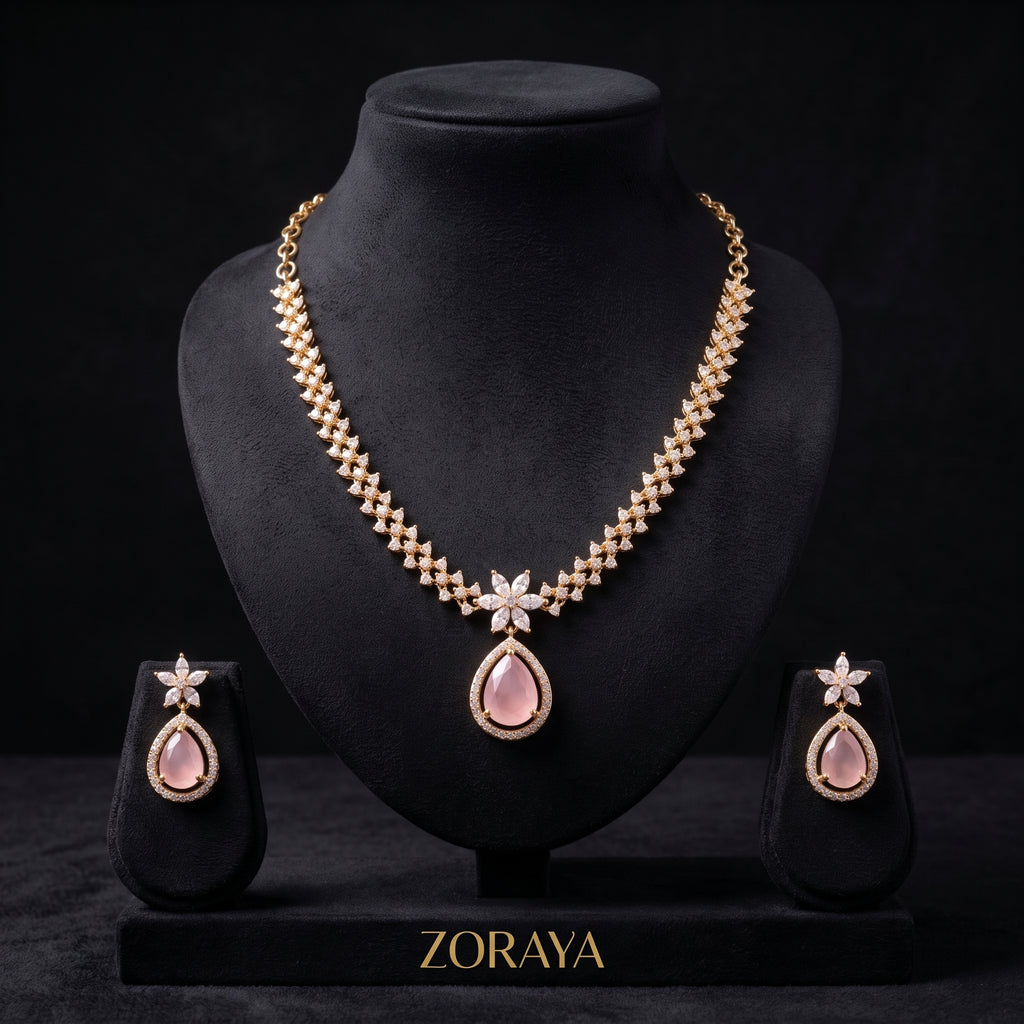 Zoraya Blush Pink Necklace Set