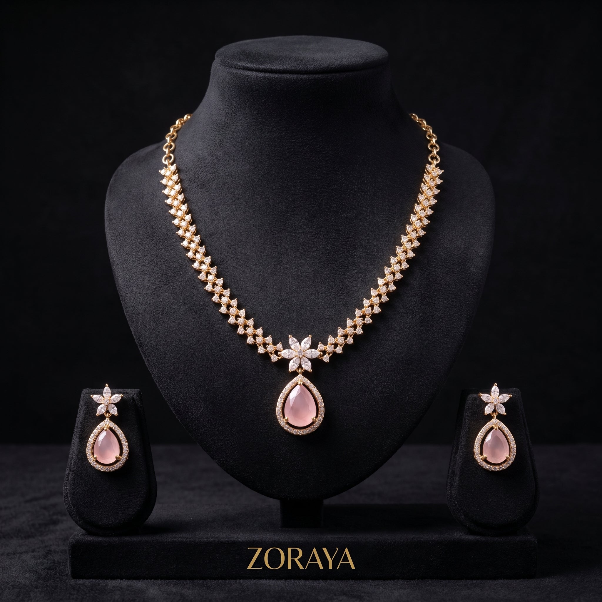 Zoraya Blush Pink Necklace Set
