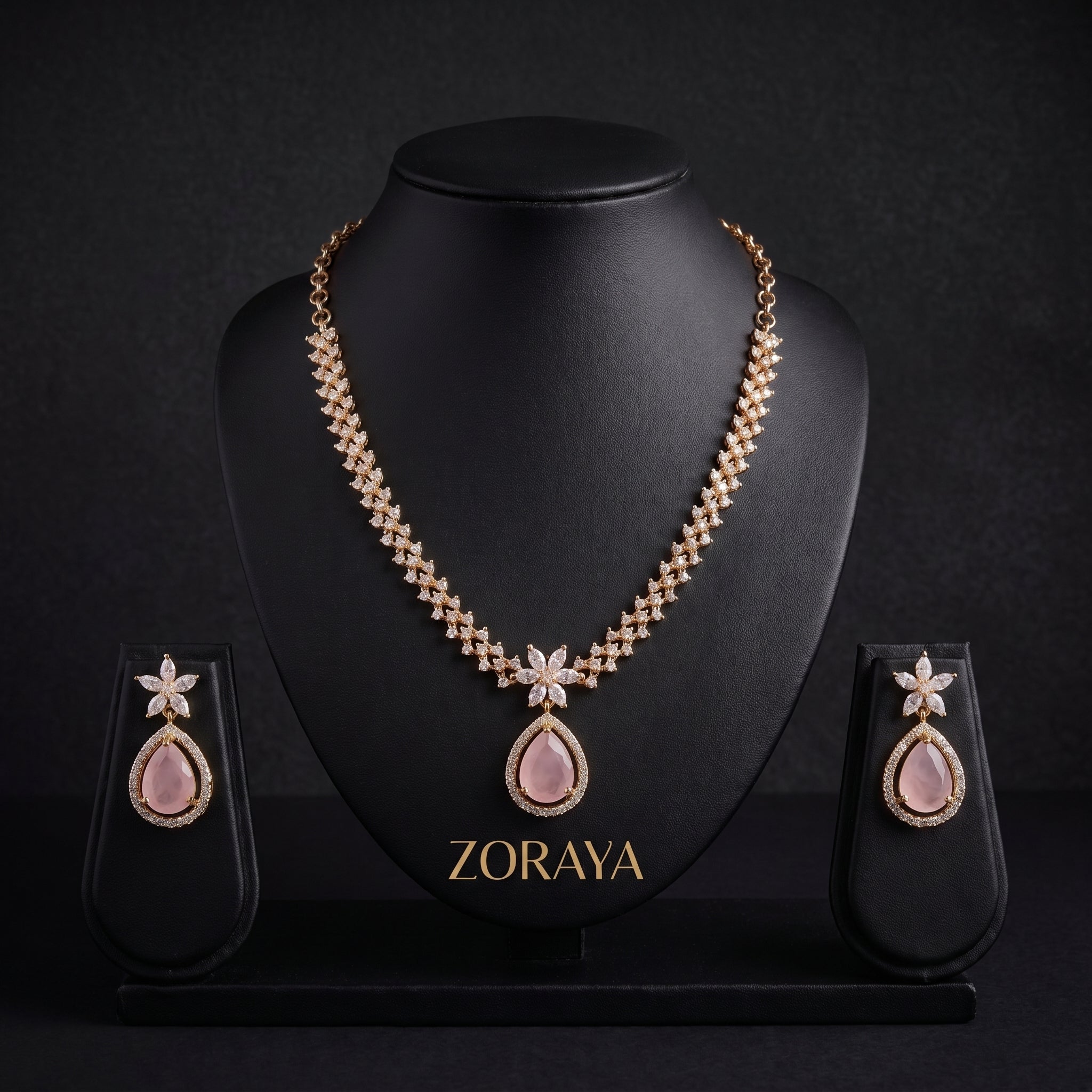 Zoraya Blush Pink Necklace Set