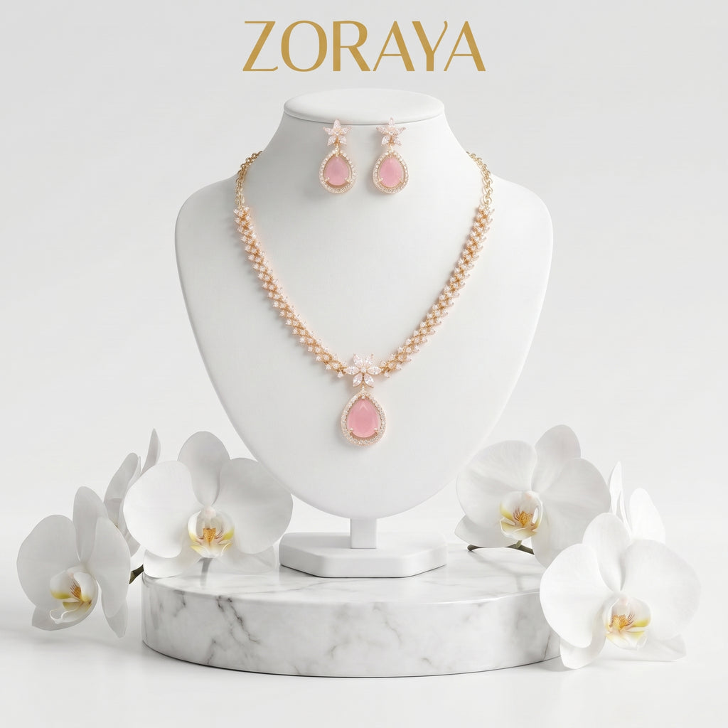 Zoraya Blush Pink Necklace Set