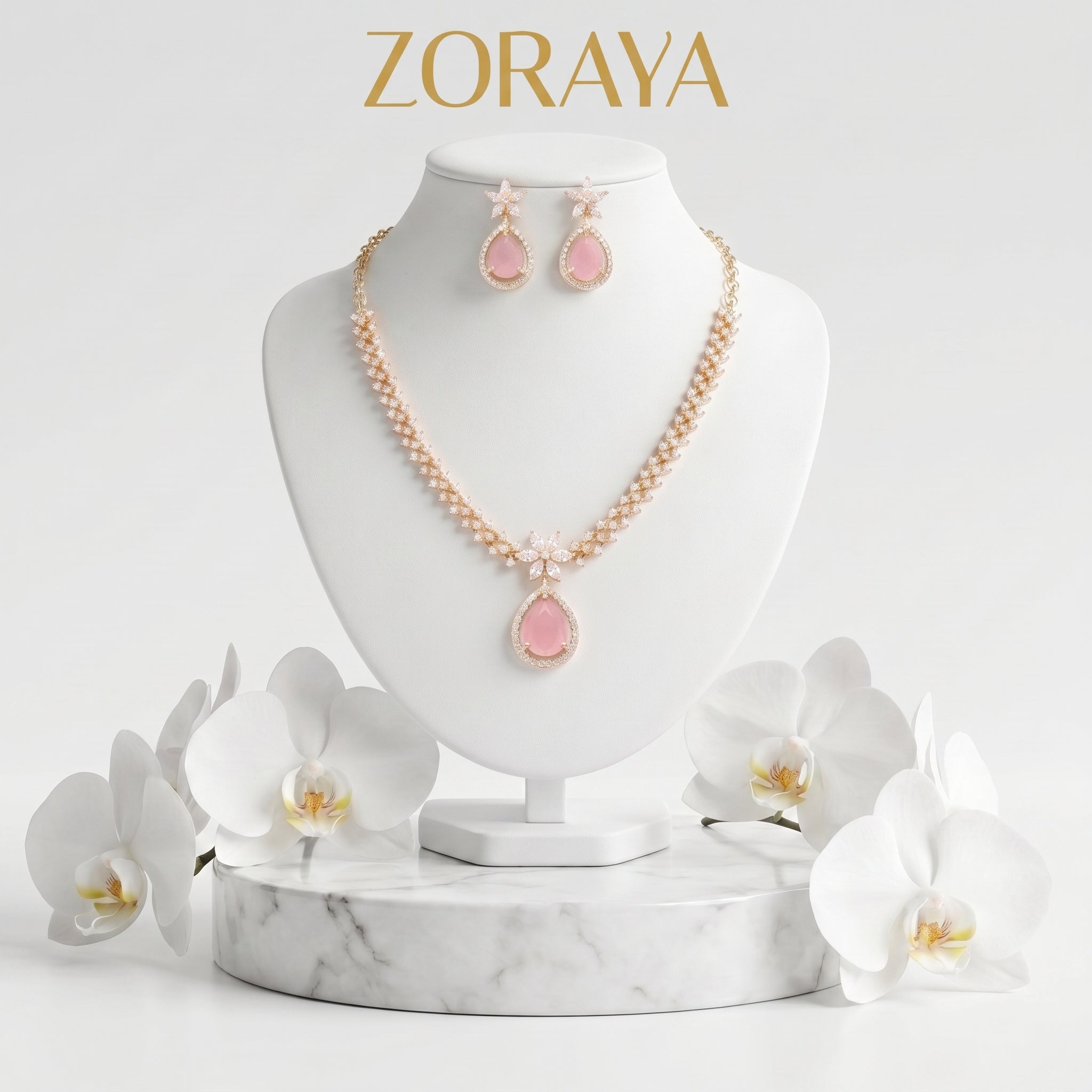 Zoraya Blush Pink Necklace Set