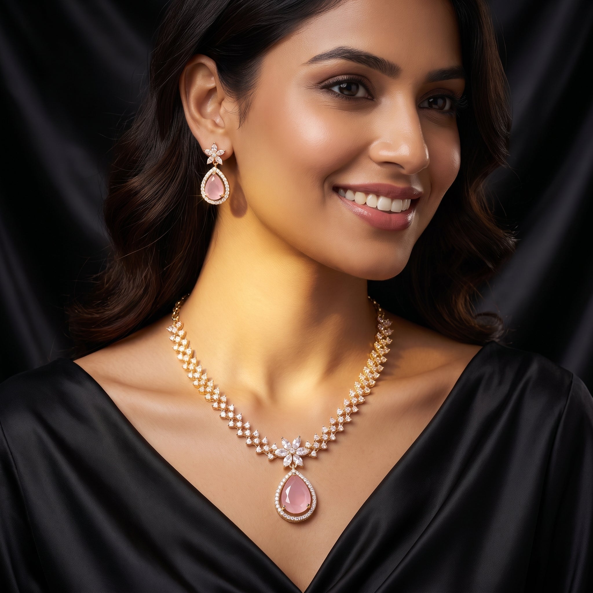 Zoraya Blush Pink Necklace Set
