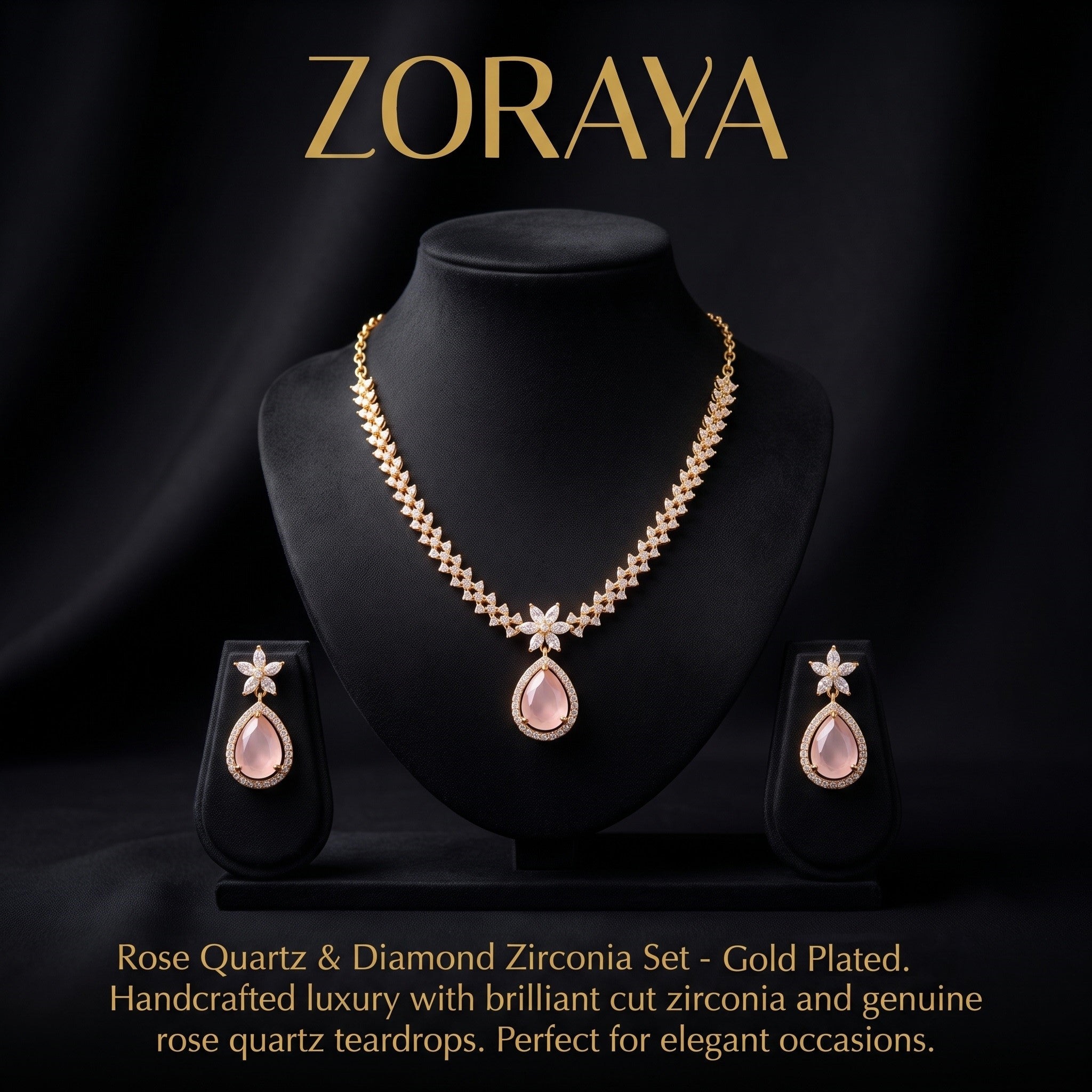 Zoraya Blush Pink Necklace Set