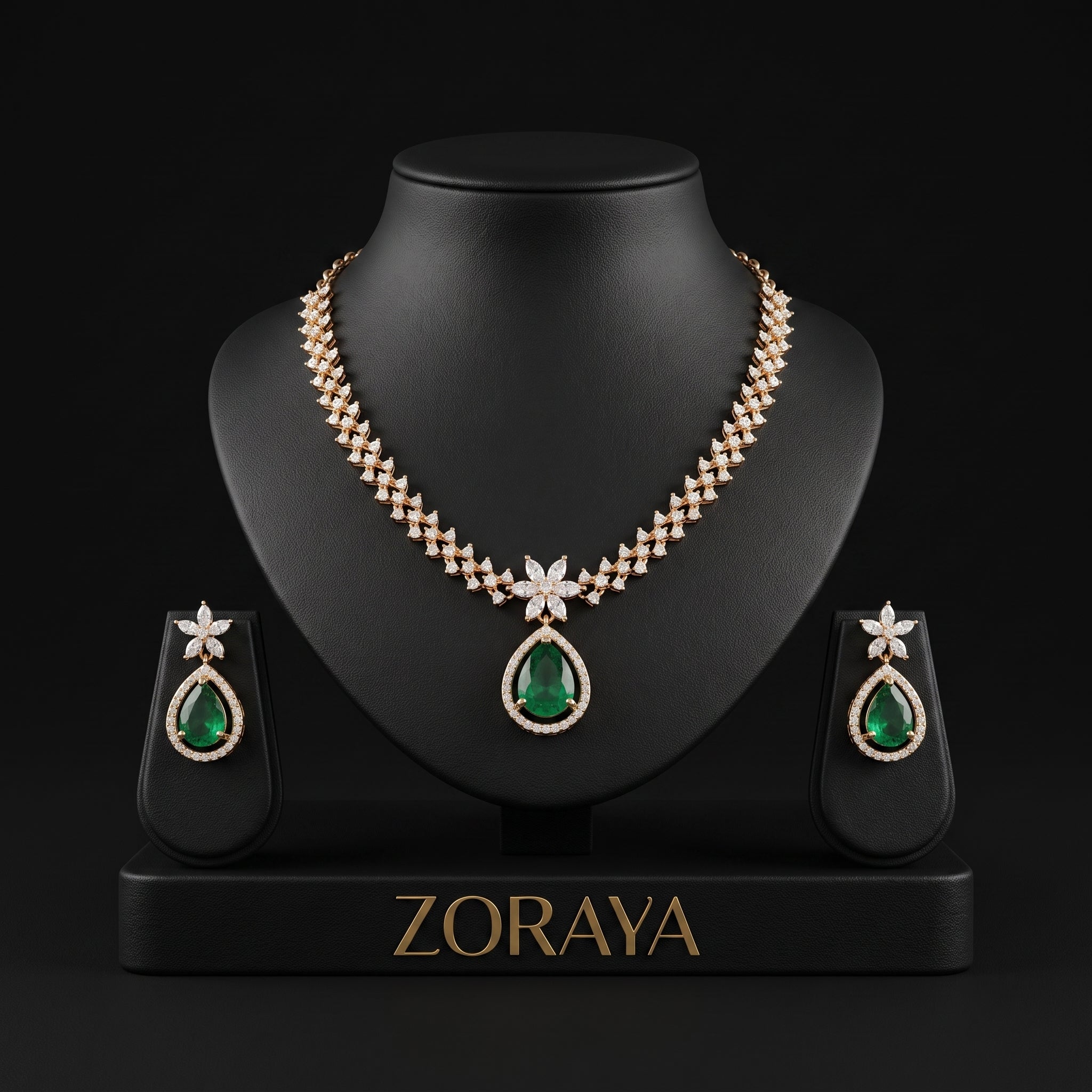 Zoraya Emerald Elegance Necklace Set