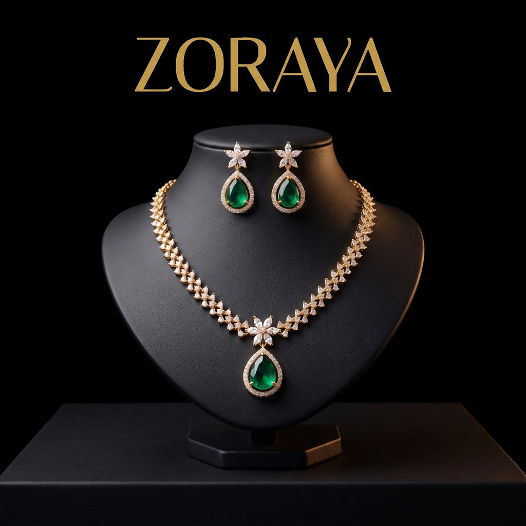 Zoraya Emerald Elegance Necklace Set