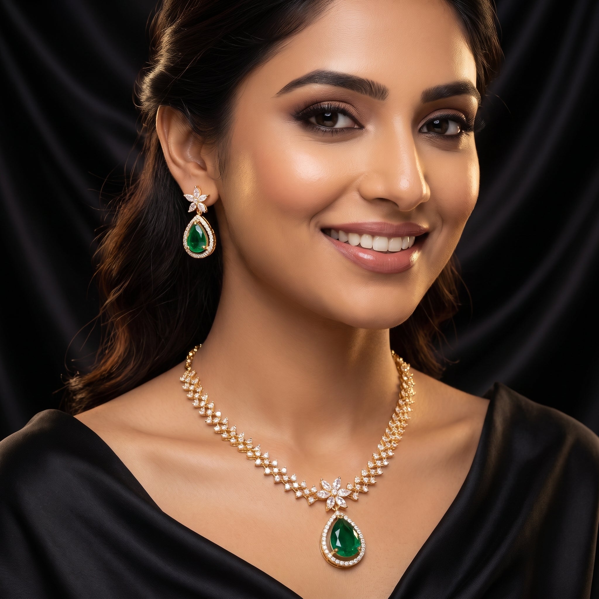 Zoraya Emerald Elegance Necklace Set
