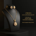 Zoraya Golden Teardrop Pendant Set