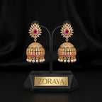 Zoraya Ruby Pearl Jhumka Earrings