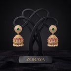 Zoraya Emerald Pearl Jhumka Earrings
