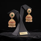 Zoraya Emerald Pearl Jhumka Earrings