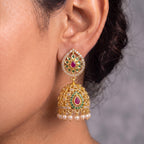 Zoraya Royal Floral Jhumka Earrings