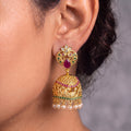 Royal Peacock Pearl Jhumka Earrings