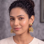 Royal Peacock Pearl Jhumka Earrings