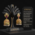 Royal Peacock Pearl Jhumka Earrings