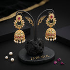 Zoraya Elegant Floral Jhumka Drop Earrings