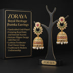 Zoraya Elegant Floral Jhumka Drop Earrings