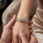 Zoraya Emerald Crystal Gold Bracelet