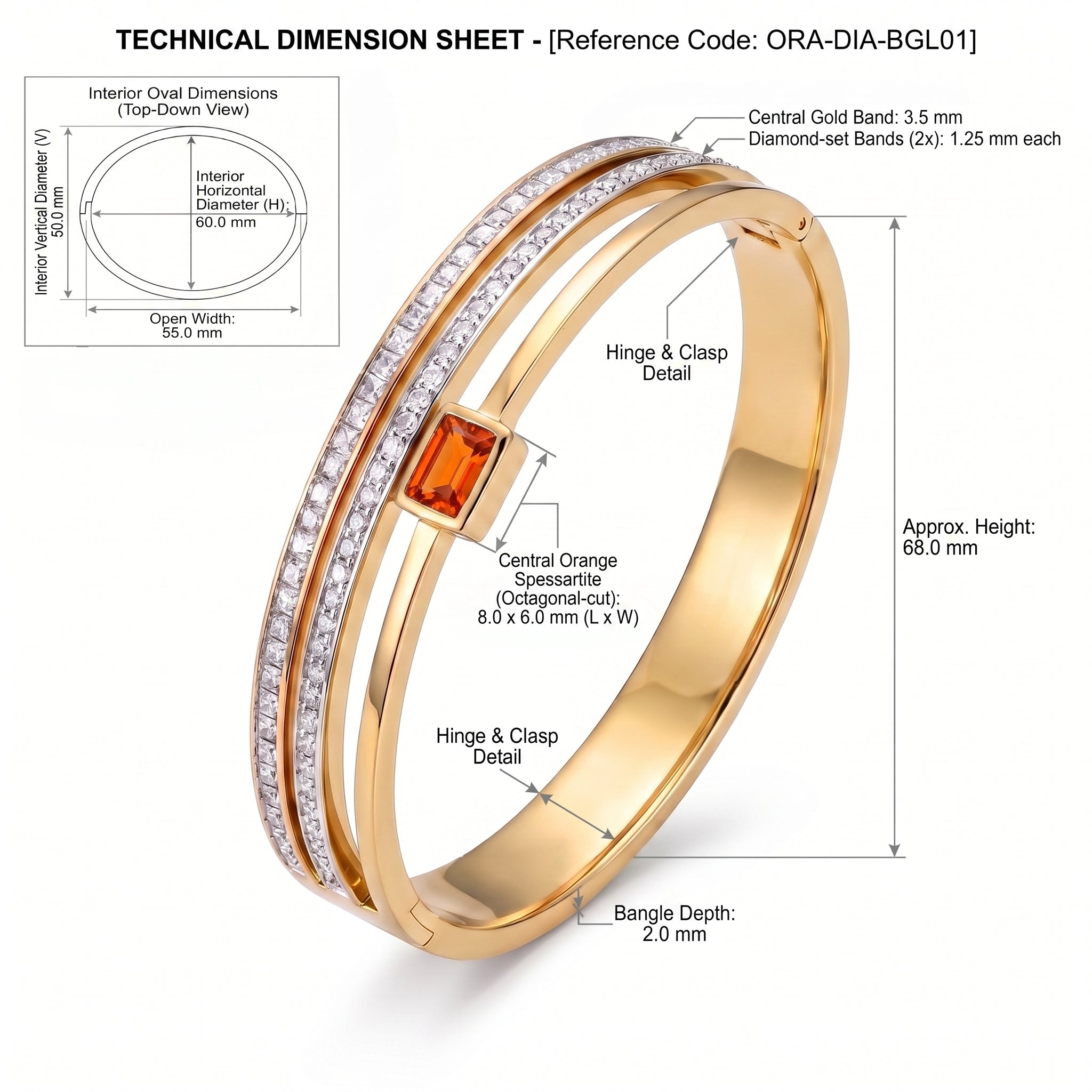 Zoraya Amber Crystal Gold Bracelet