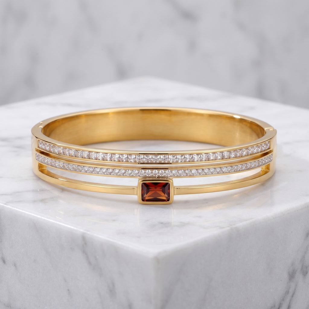 Zoraya Amber Crystal Gold Bracelet