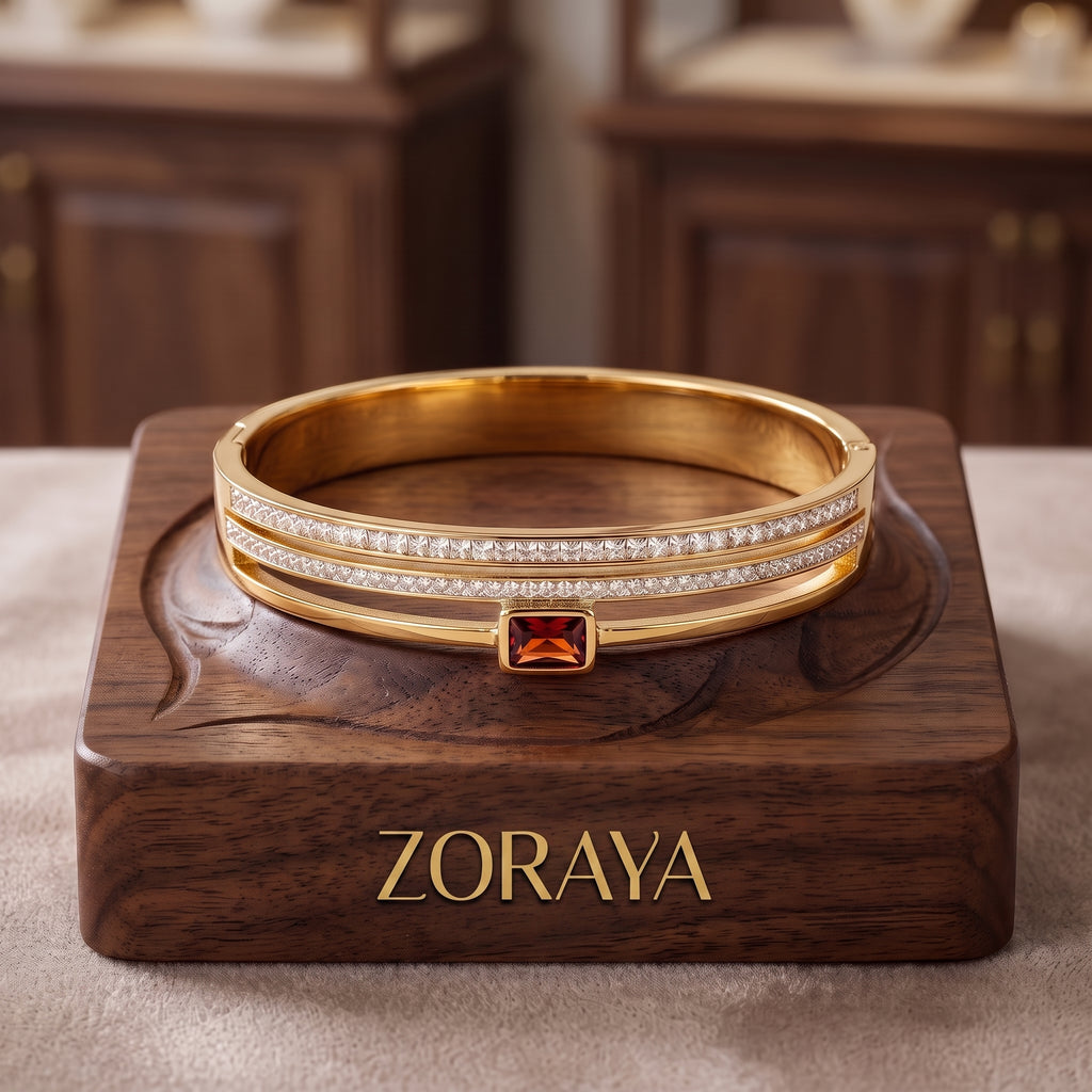 Zoraya Amber Crystal Gold Bracelet