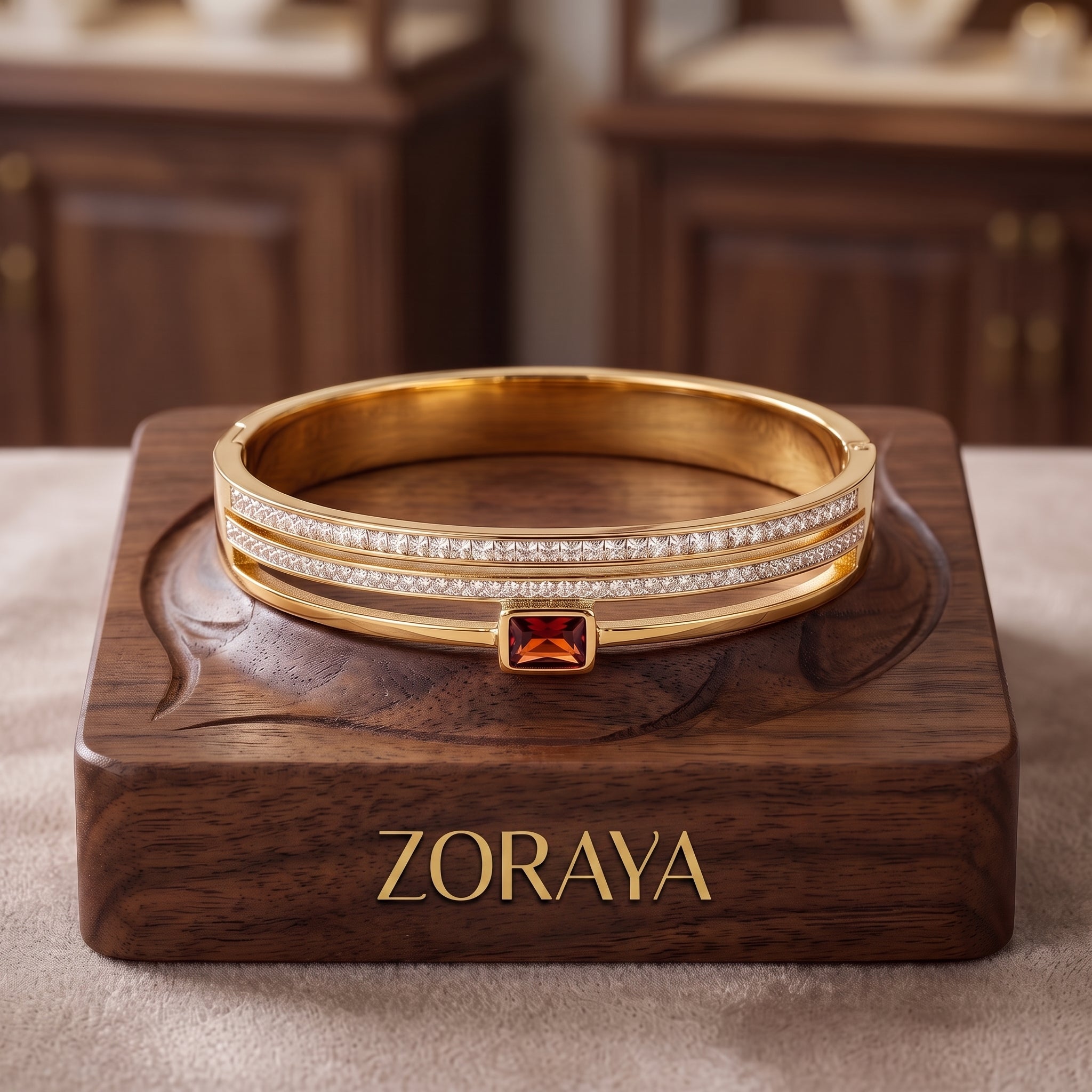Zoraya Amber Crystal Gold Bracelet