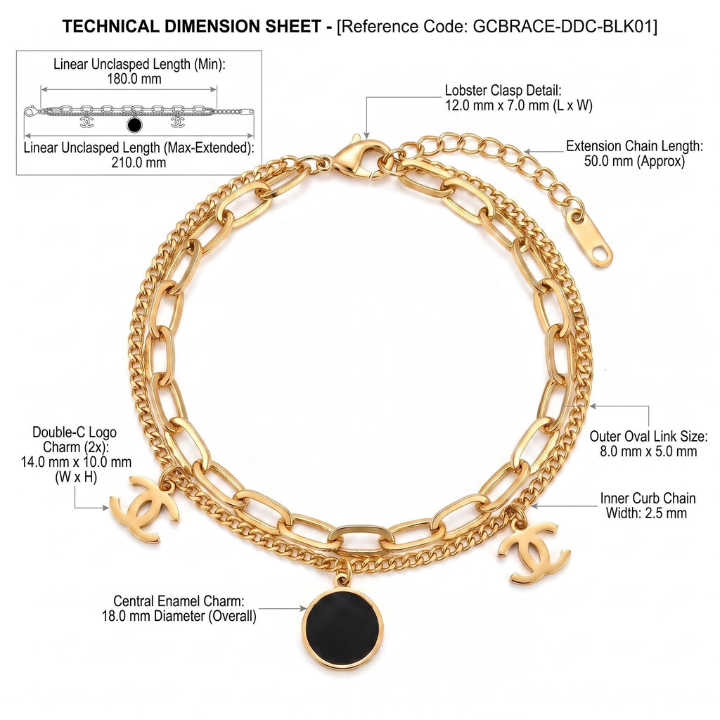ZORAYA Noir Charm Bracelet