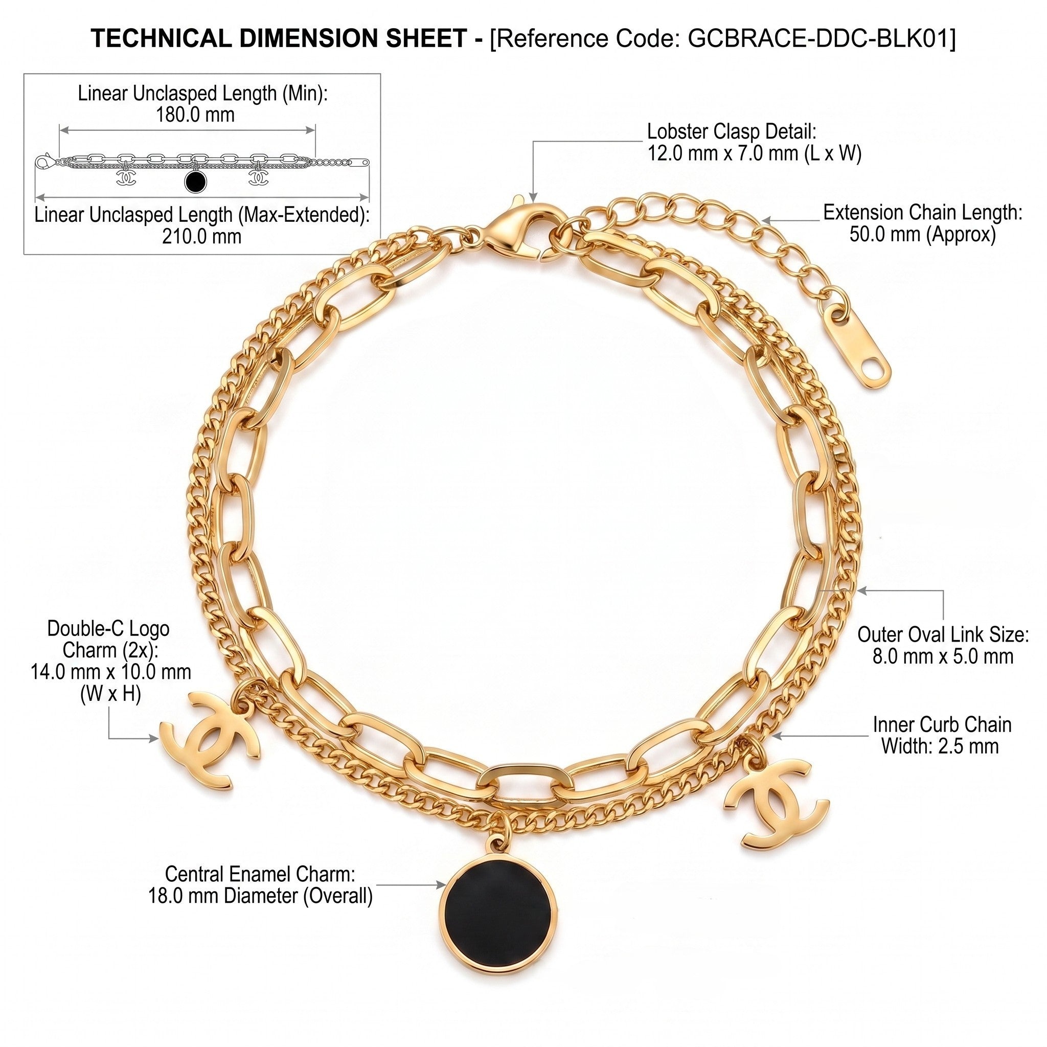 ZORAYA Noir Charm Bracelet